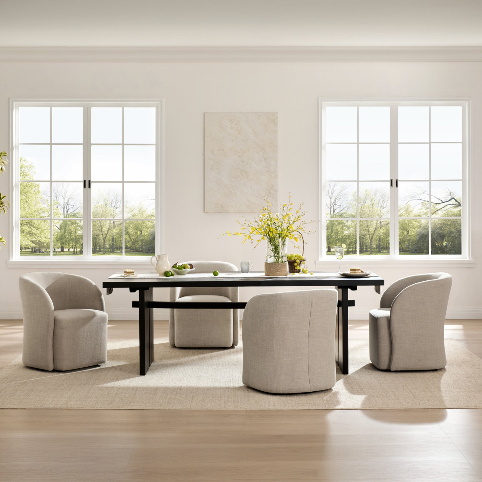 Frankie Dining Chair, Effie Flax Performance Linen
