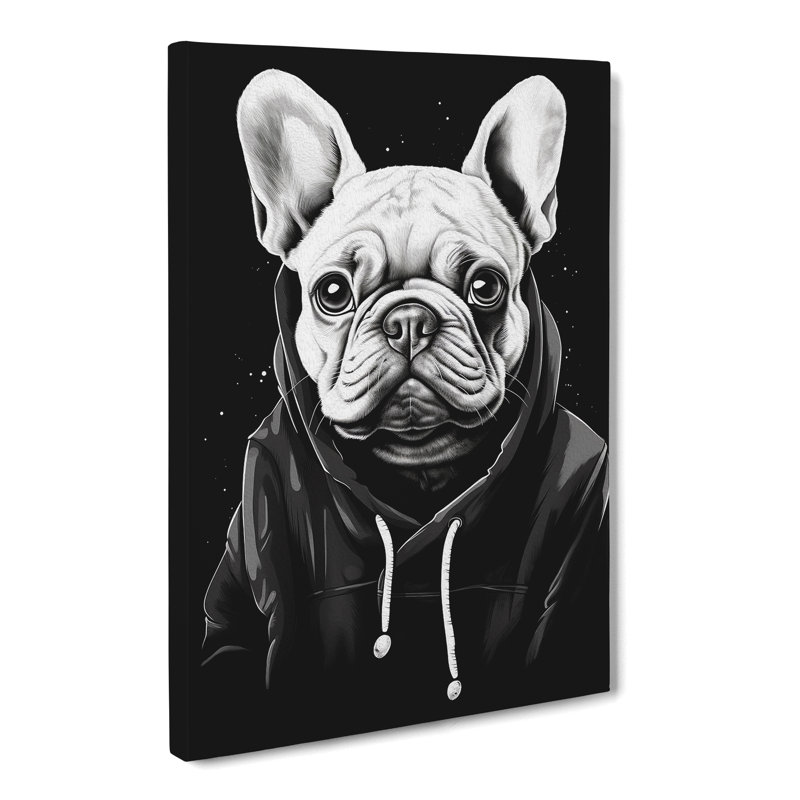 French Bulldog Line Art - Wrapped Canvas, 60cm H x 40cm W x 3cm D