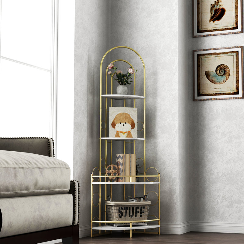 4 Corner Shelf With Frame, Support Heavy Loads Rustic Plant Stand, Add Greenery To Your Home