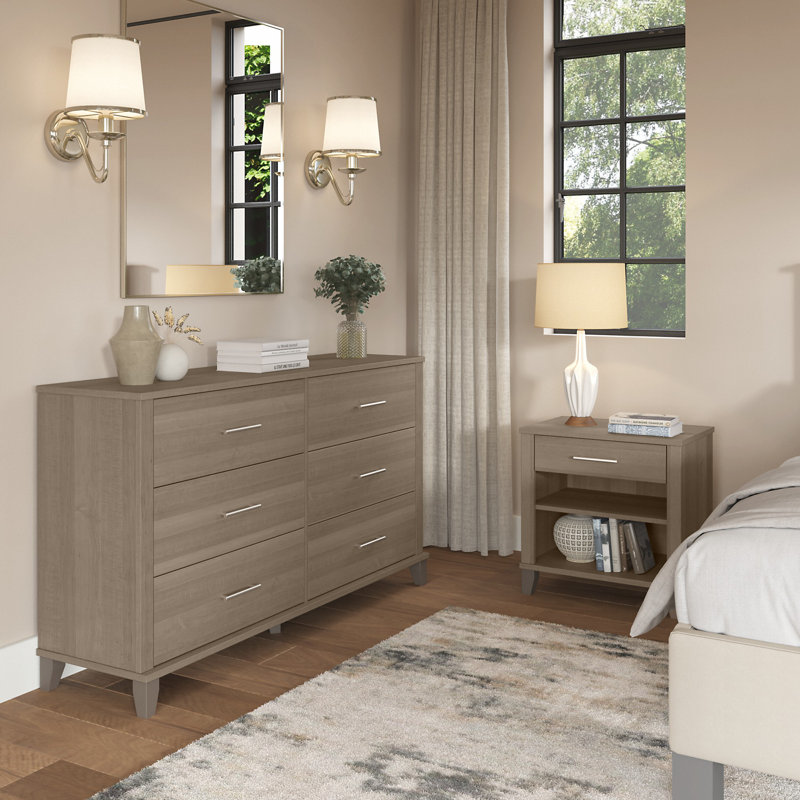 Ensemble de commode 2 pièces Giovanna, Gris cendré