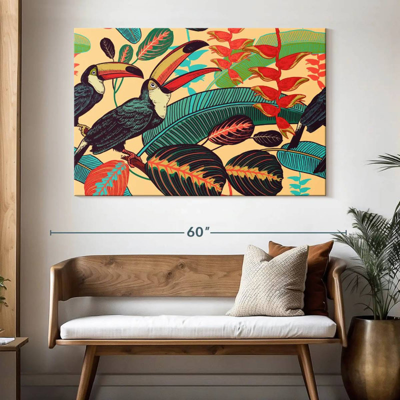 Brampt Exotic Toucans, 34'' H x 51'' W