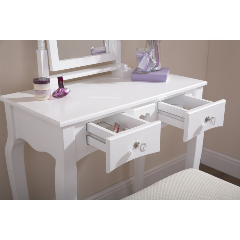 Cambrai Dressing Table with Mirror, White