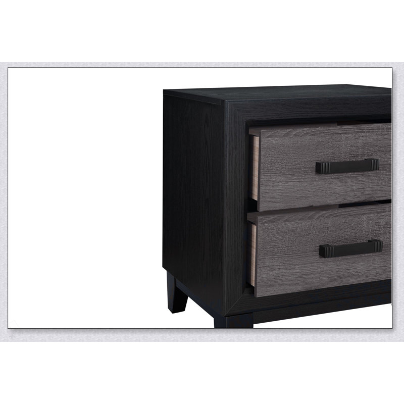 Table de chevet gris et noir SOLUTO