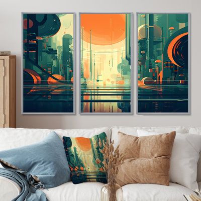 Ensemble d'art mural rétro moderne pleine lune III - Mid-Century