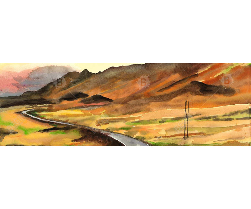 On the Road in Iceland - Brown Landscapes Canvas Decor