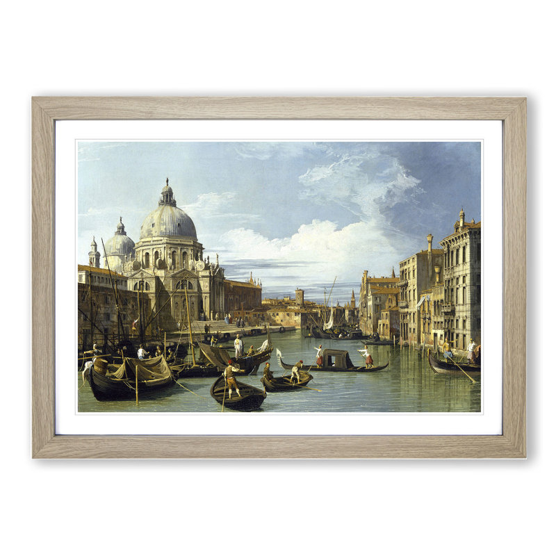 Entrance to the Grand Canal Vol.2 by Giovanni Canaletto - Picture Frame Painting, Oak Framed, 27cm H x 36cm W x 2cm D