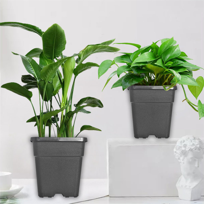 10pcs 2-Gallon Square Plastic Flower Pots Suitable For Indoor And Outdoor Flower Planting, Reusable, Essential Tool For Gardening Enthusiasts