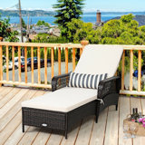Outdoor Metal Chaise Lounge , Cushion Included