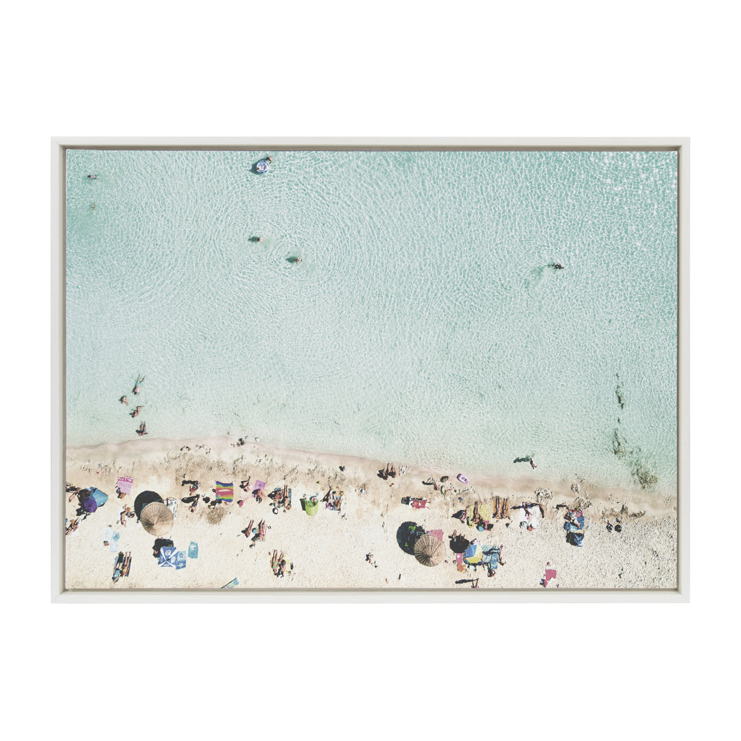 Kiranveer 'Turquoise Beach from Above 2' by Amy Peterson- Floater Frame Photograph Print on Canvas Trinx 