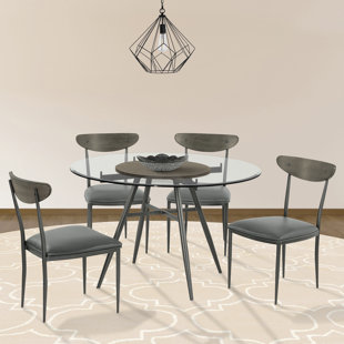 Davis Glass Top Four Leg Dining Set