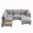 90" U-shaped Sectional Sofa Modular Sofa Couch with a Movable Ottoman , a Coffee Table with Hidden Charging Devices for Living Room-790414989
