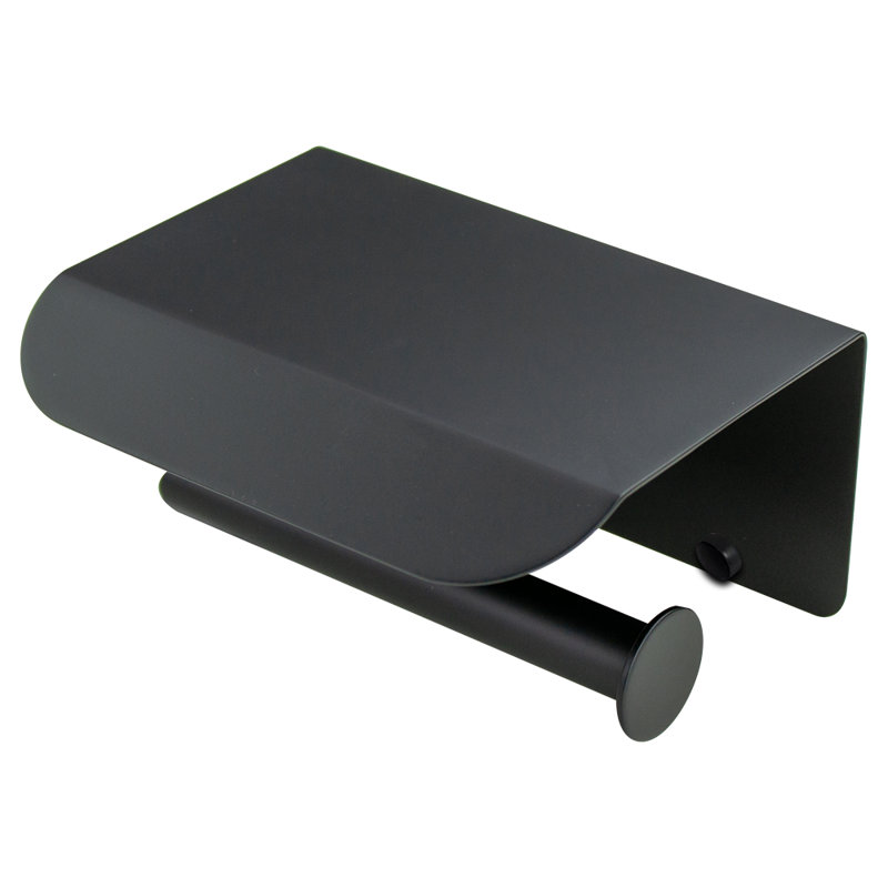 Porte-papier hygiénique à fixation murale en acier inoxydable, Noir