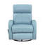 Fauteuil inclinable et oscillant avec mouvement pivotant et revêtement en cuir bleu