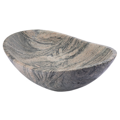 Eden Bath 13'' Brown/Black Stone Oval Bathroom Sink