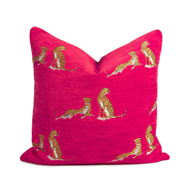 Panther Animal Print Chenille Throw Pillow