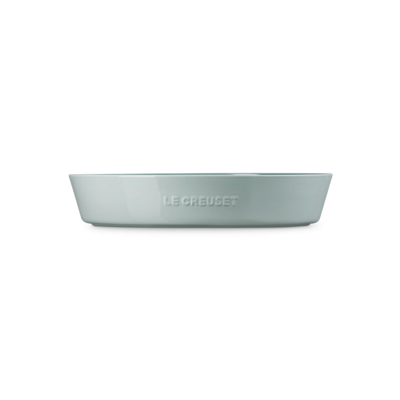 Le Creuset Stoneware Oval Chip And Dip Platter 13 In White, Green