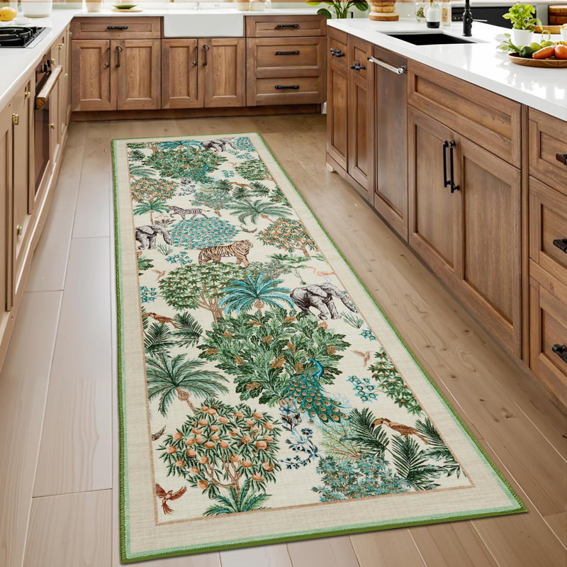 Animal Print Braided Area Rug, Beige, 230*160cm