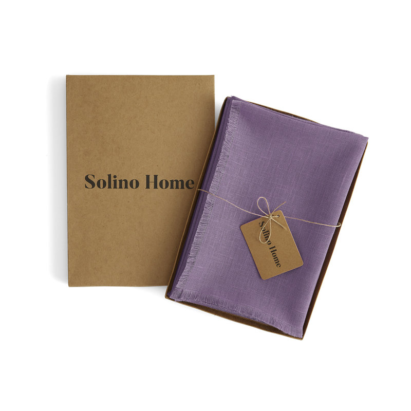 Fringe - 100% Pure Linen Dinner Napkins, Mulberry