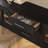 78.7" TV Stand With Arched Glass Doors And Shelves, Mid-century Modern TV Cabinet for TVs Up to 100"-1614388828