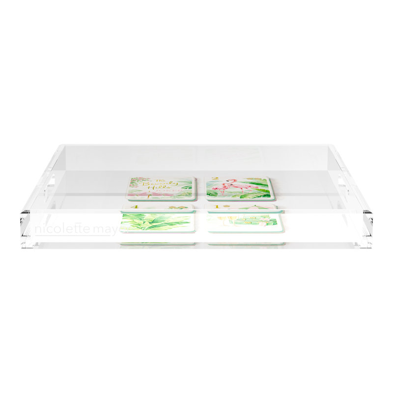 Mahjong Acrylic Decorative Tray, 18"W x 18"D x 2"H