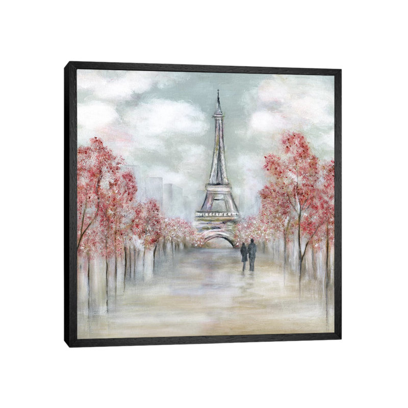 Paris In Springtime by Tava Studios - Gallery-Wrapped Canvas Giclée on Canvas, 66.04 cm H x 66.04 cm W, Black Framed