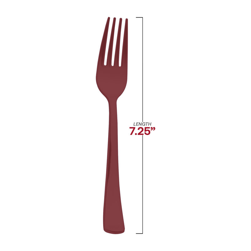 Fourchettes de fête jetables en plastique rouge - 600 fourchettes