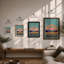 Rainbow Over Mountains Modern - Framed Print-802034510-802034544