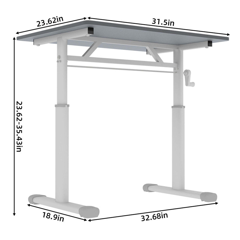 Adjustable Study Desk For Kids & Adults – Height-Adjustable, Multi-Purpose Home/Office Desk With Compact Design, Gray