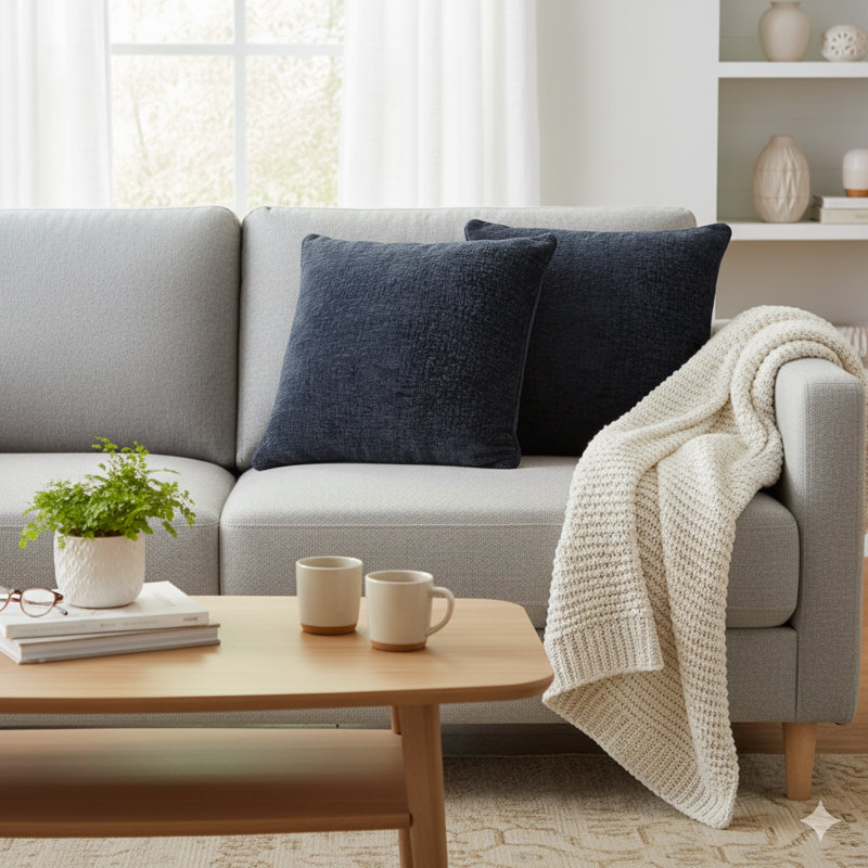 Square Cushion, Navy
