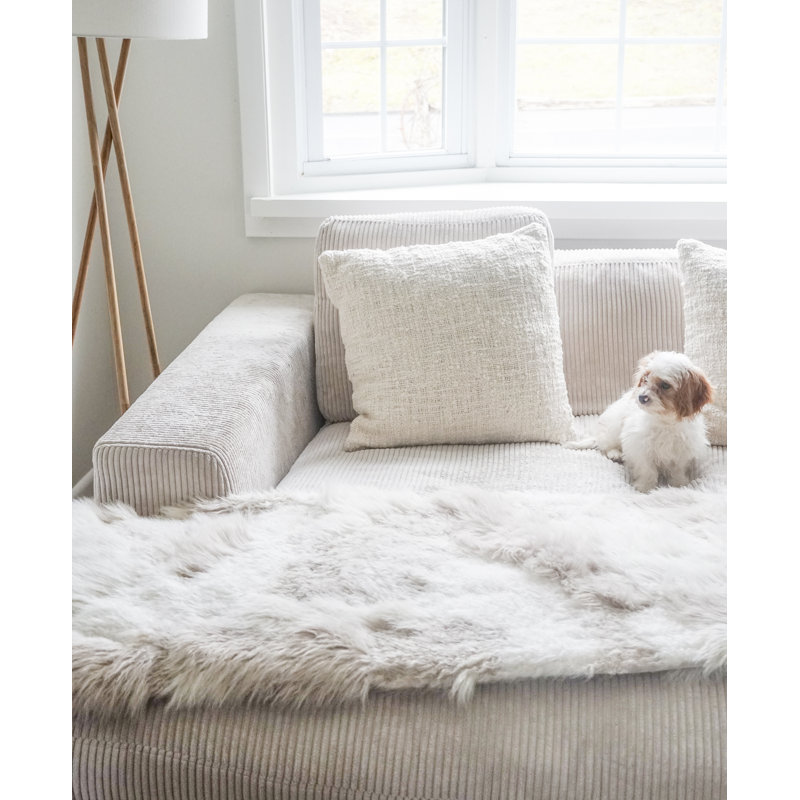 Cozy Square Pillow Cover, White, 26"H x 26"W, Pillow Cover Only - No Insert