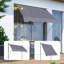 Auvent de patio rétractable 118 po - avec structure en tissu et en métal