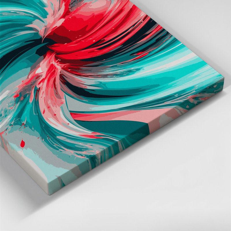 Art numérique sur toile bleue, H 20 po x l 30 po