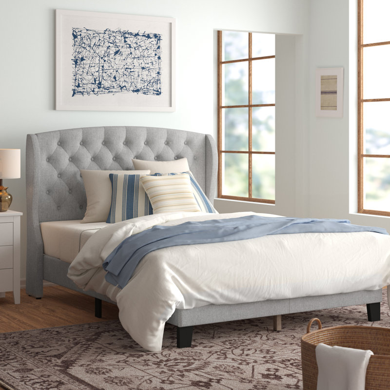 Upholstered Bed, Grey, Kingsize (5')