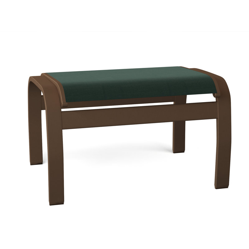 Repose-pieds d'extérieur avec coussin Askar, Vert forêt 22D Sunbrella, Kona texturé