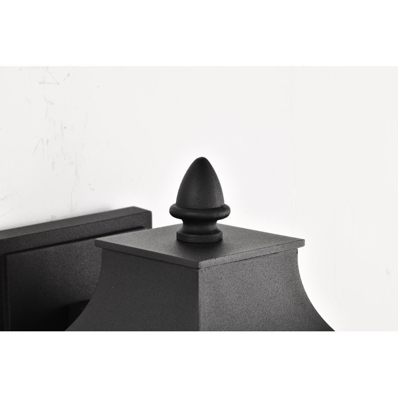 Austen Matte Black and Clear Water Glass Smart Outdoor Wall Lantern