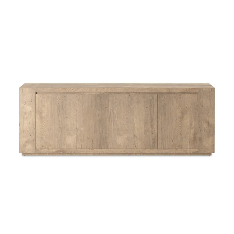 Abaso 94.5 in. W Sideboard, Whitewash Rustic Wormwood Oak