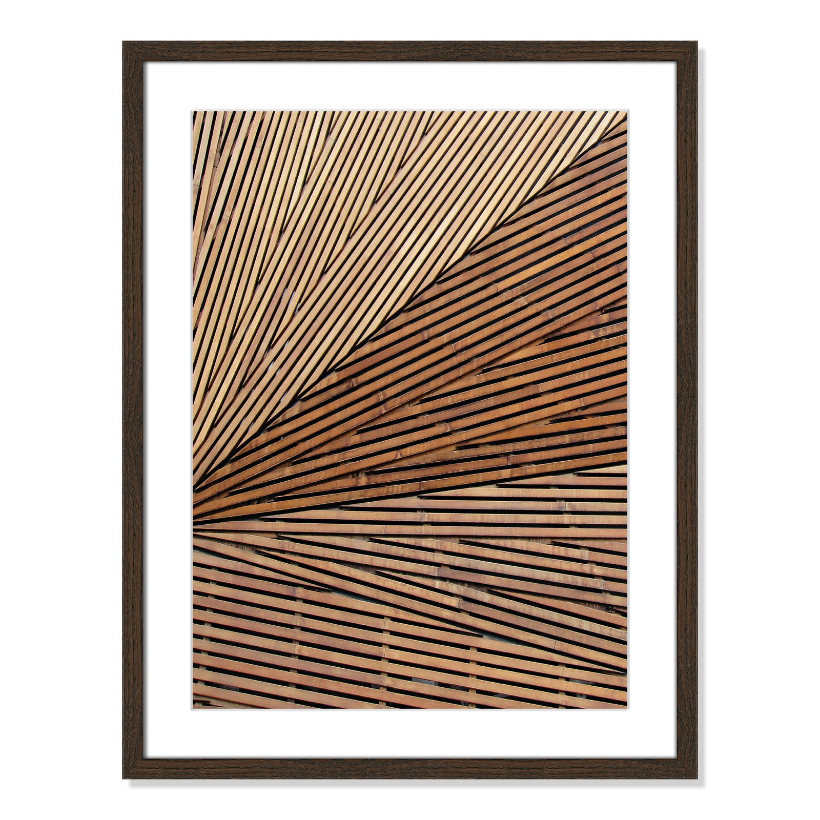 Fayette "Geometric Wood Panel 1" Print, 23" H x 17" W x 0.75" D, Walnut Wood Grain