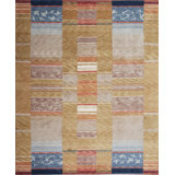 Plateau Hand Knotted Wool Area Rug in Brown/Red/Blue