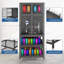 3D Printer Cabinet With Double Layer 3D Printer Filament Storage Rack,Acrylic Cabinet Doors & T-Bar Holder,Built-In Power Strip