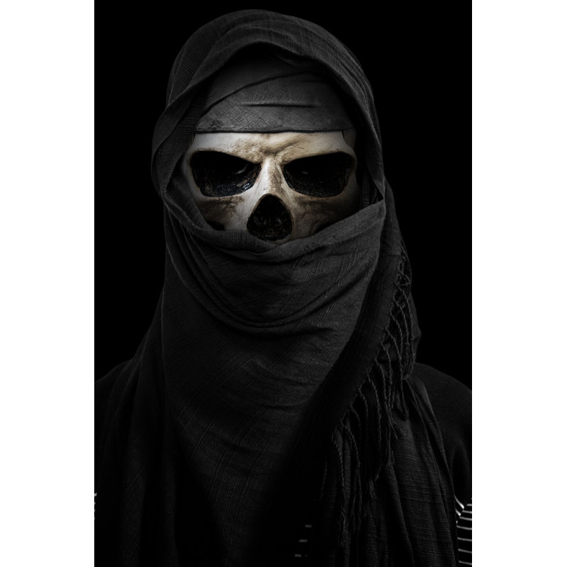 Skull Under Black Veils by SasinParaksa - Wrapped Canvas Print, 76cm H x 51cm W