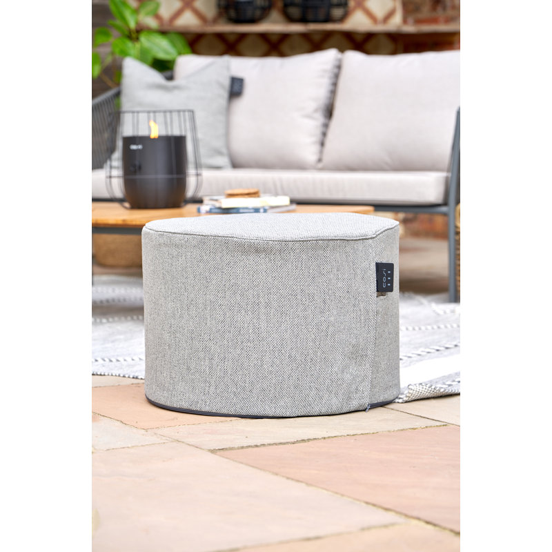 Cosipouf 60cm Wide Round Chevron Pouffe Ottoman, Grey
