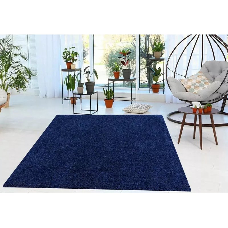 Solid Colour Shaggy Area Rug, Rectangle 160 x 230 cm
