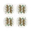 Sous-verres ronds en cuir vegan blanc Leopard-119015242
