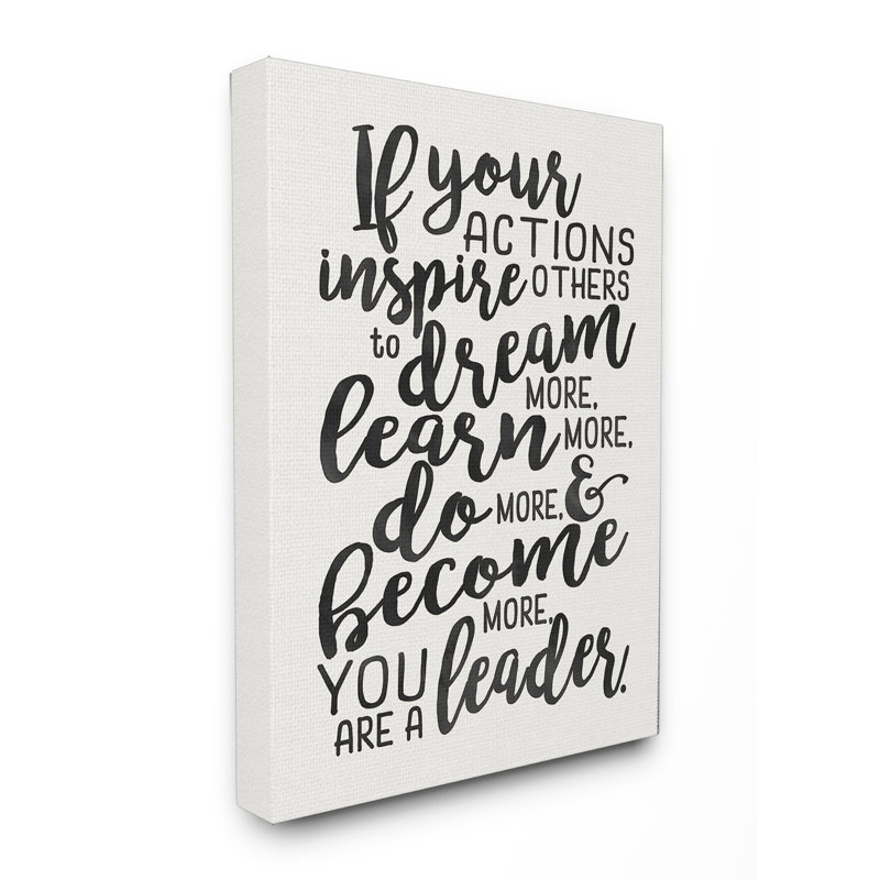 « you is a leader », art sur toile citation de typographie, H 30 po x l 24 po x P 1,5 po
