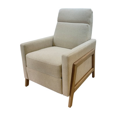 Tacara Ergonomic 3-Position Manual Recliner with Solid Wood Frame and Natural Oak Legs