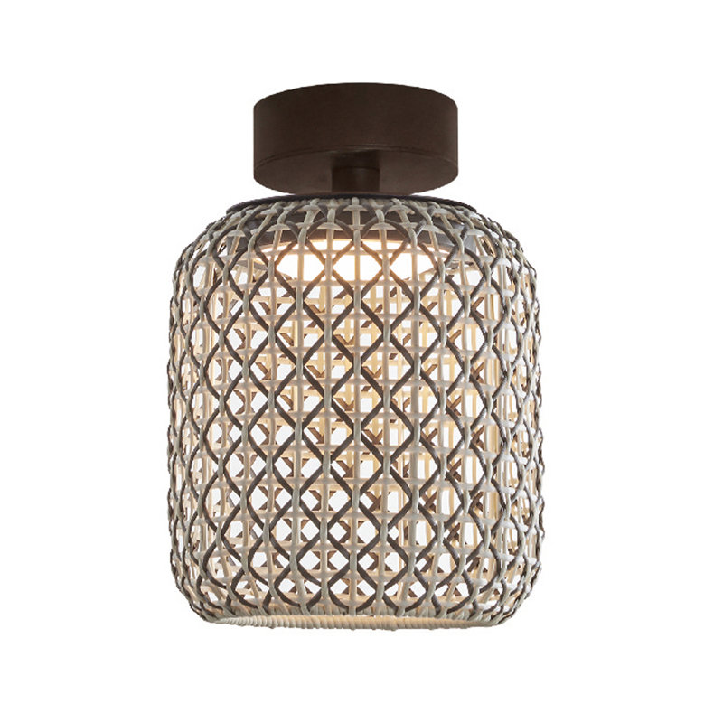 Nans LED Outdoor Semi Flush Mount, Brown