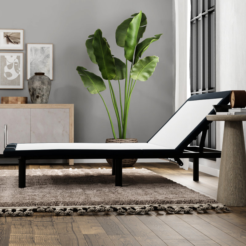 Base de lit en métal pour grand lit réglable avec fonction tête haute - gris, télécommande câblée pour réduire l'inconfort articulaire, améliorer la conception en métal, les positions optimales,