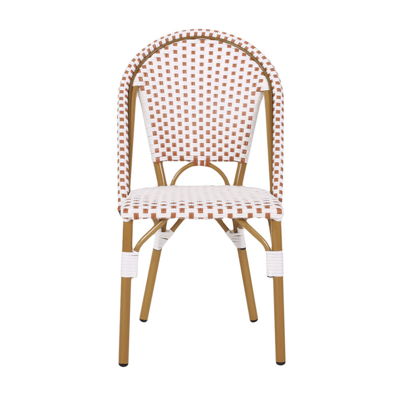 Chaises d'appoint pour l'extérieur, Orange rouille et blanc