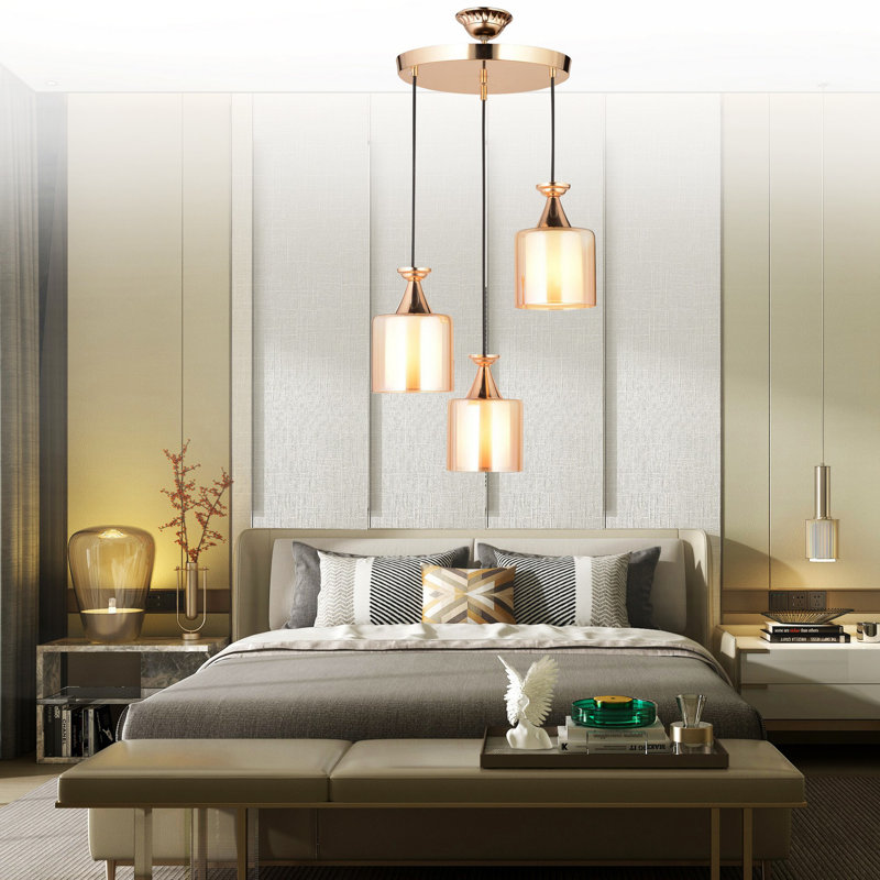 Luminaire suspendu cylindrique à 3 lumières