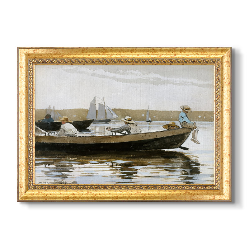 Garçons dans un dory, 1873 - Winslow Homer - toile sur mesure encadrée, 20x28 INNER SIZE, Framed Canvas